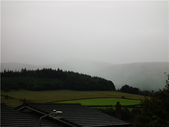 Pen y Fan (or where it would normally be) from our front window