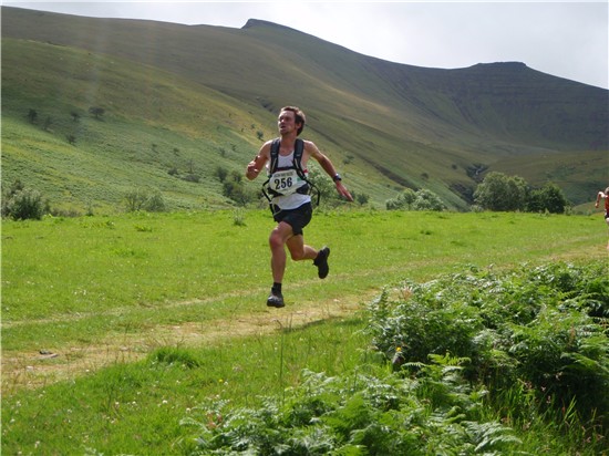 Daniel Cooper finishing ahead of an exploding James Waldie